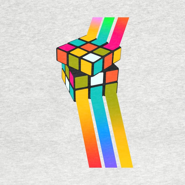 Colorful Rubiks Cube Art by AlondraHanley